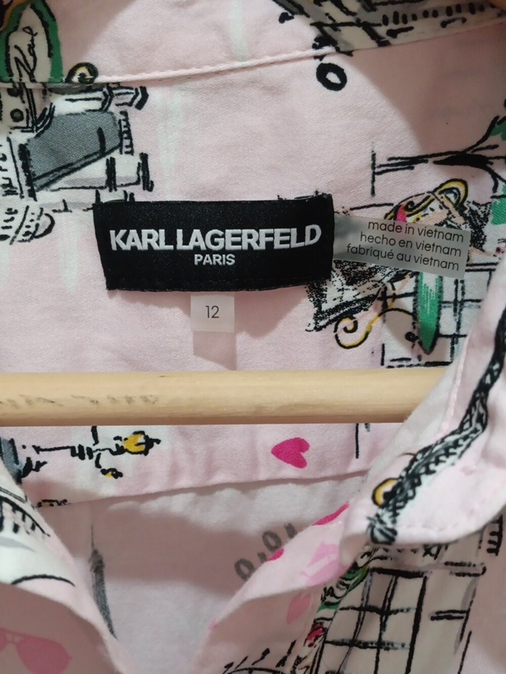 Karl Lagerfeld Pink Paris Landmark Shirt Dress - Picture 2 of 5
